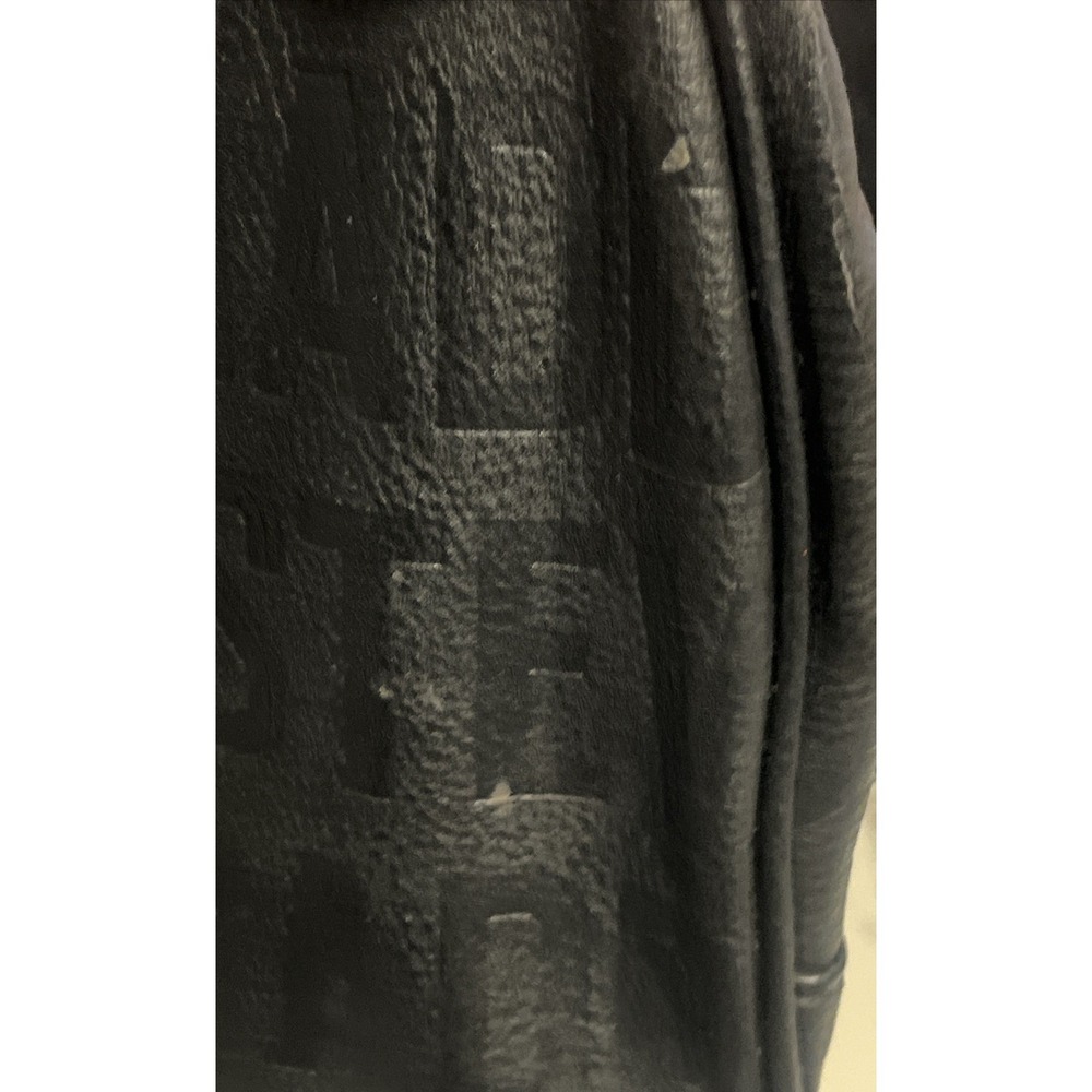 Steve Madden Small Backpack Embossed Logo Black & Gold Faux Leather Womens Bag - Picture 7 of 16